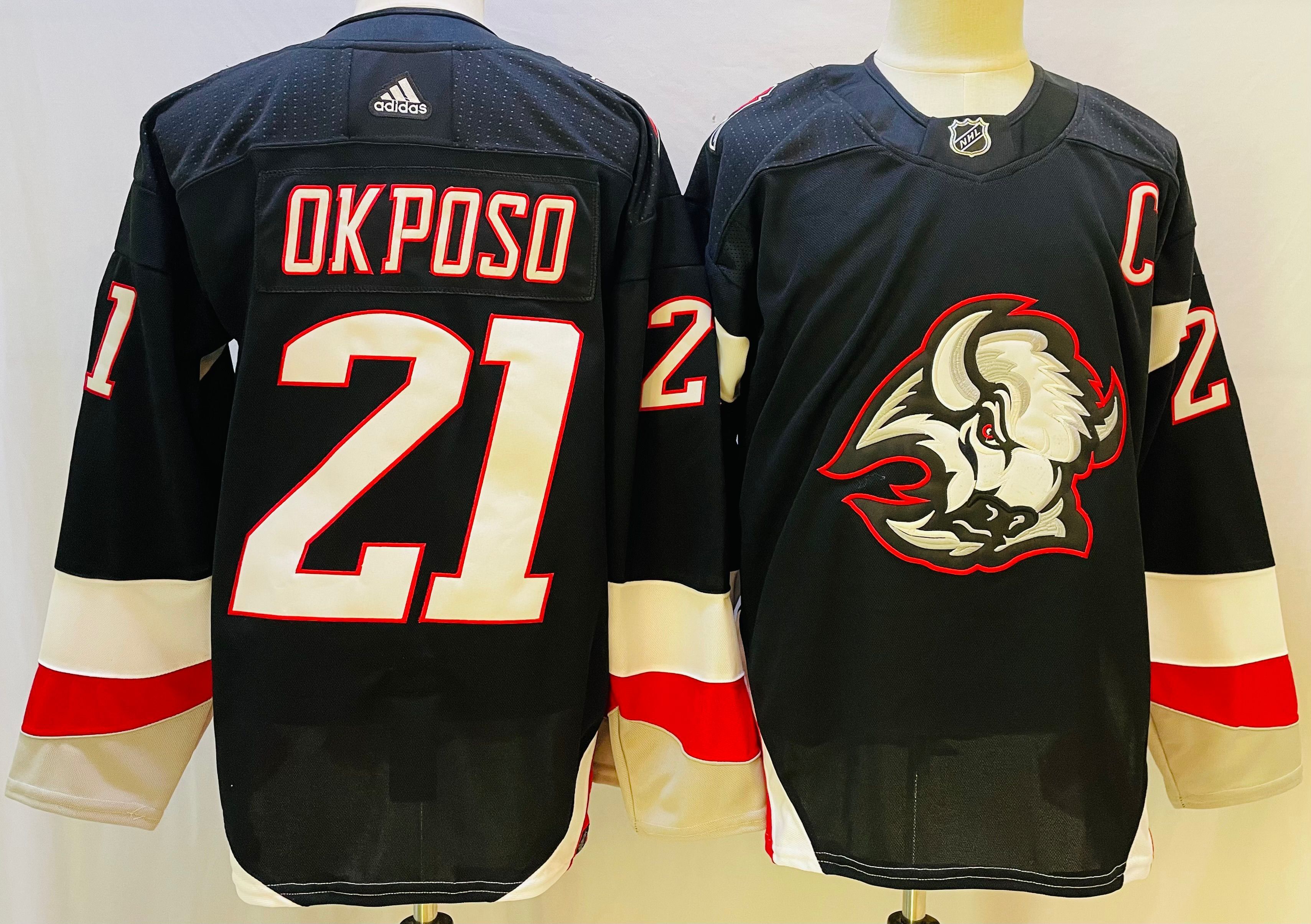 Men Buffalo Sabres #21 Okposo Black Throwback 2022 Adidas NHL Jersey->los angeles kings->NHL Jersey